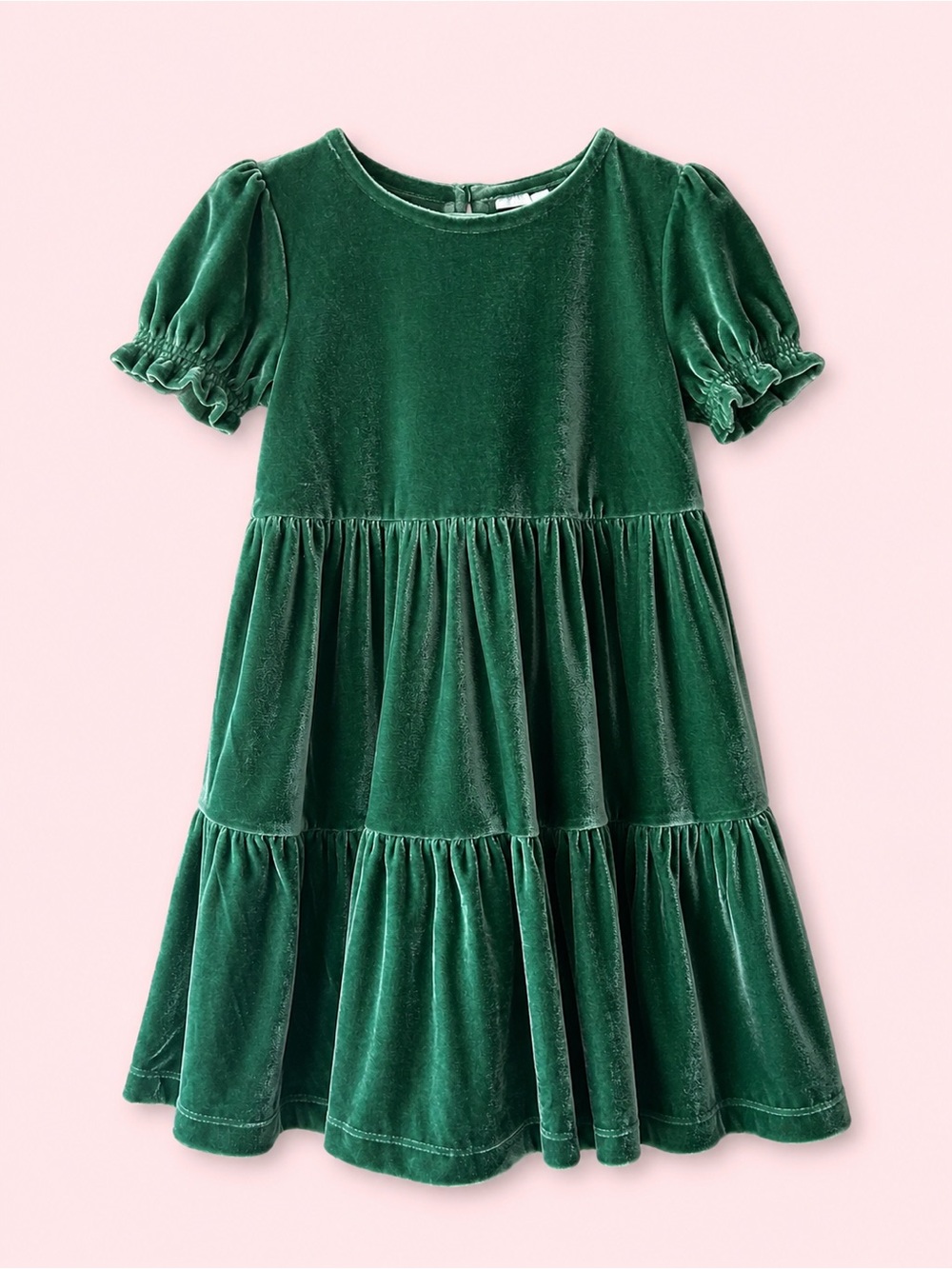 Carter's Emerald Green Velvet Tiered Dress